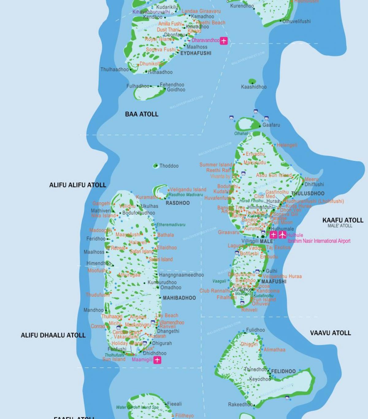 maldives viwanja vya ndege ramani