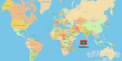 Ramani ya maldives katika ramani ya dunia